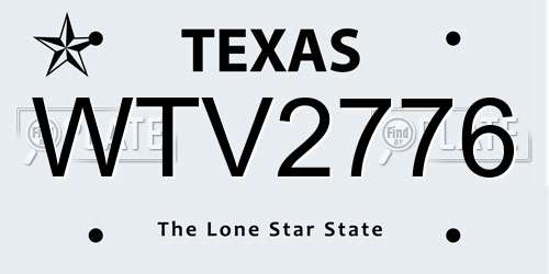 WTV2776 Texas License Plate