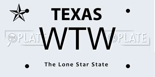 WTW Texas License Plate