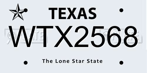 WTX2568 Texas License Plate