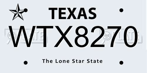 WTX8270 Texas License Plate