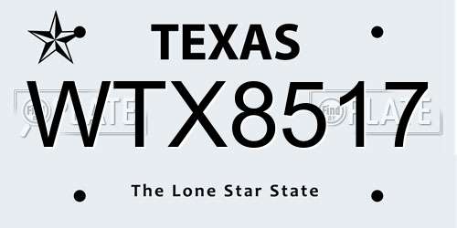 WTX8517 Texas License Plate