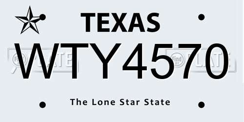 WTY4570 Texas License Plate