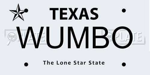 WUMBO Texas License Plate