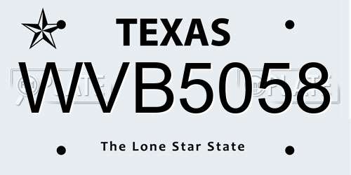 WVB5058 Texas License Plate