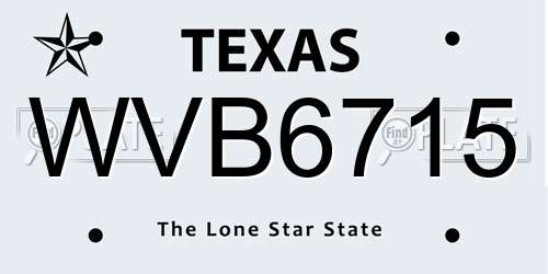 WVB6715 Texas License Plate