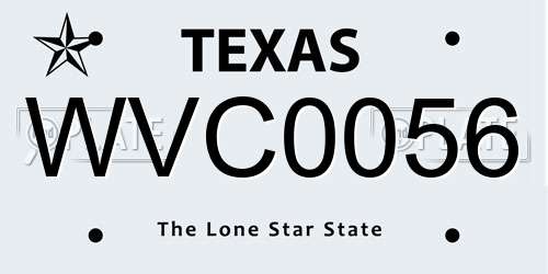 WVC0056 Texas License Plate