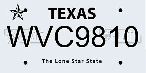 WVC9810 Texas License Plate