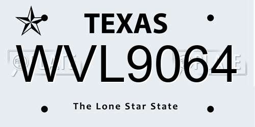WVL9064 Texas License Plate