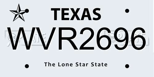 WVR2696 Texas License Plate