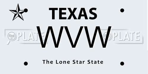 WVW Texas License Plate
