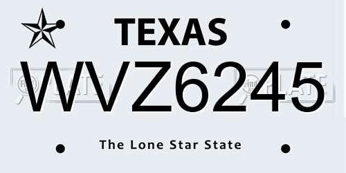 WVZ6245 Texas License Plate