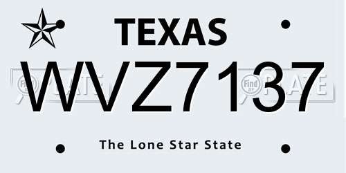 WVZ7137 Texas License Plate