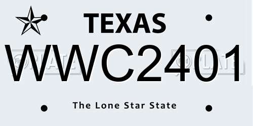 WWC2401 Texas License Plate