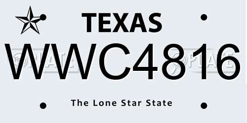 WWC4816 Texas License Plate
