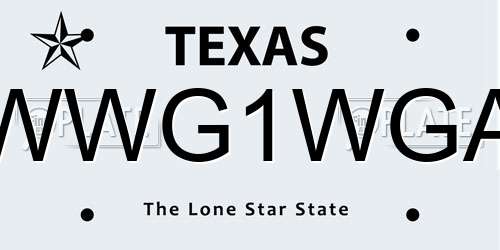 WWG1WGA Texas License Plate