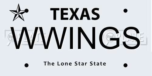 WWINGS Texas License Plate