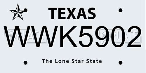 WWK5902 Texas License Plate