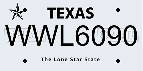 WWL6090 Texas License Plate