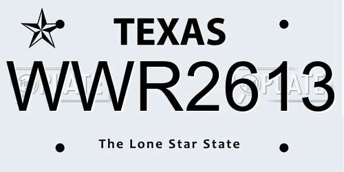 WWR2613 Texas License Plate