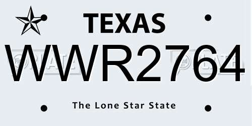 WWR2764 Texas License Plate