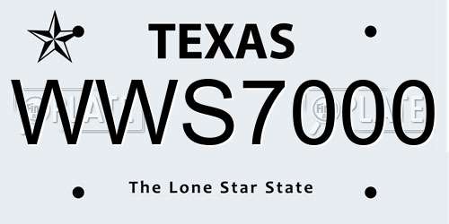 WWS7000 Texas License Plate