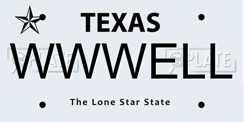 WWWELL Texas License Plate