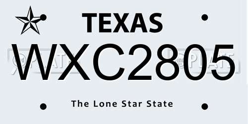 WXC2805 Texas License Plate