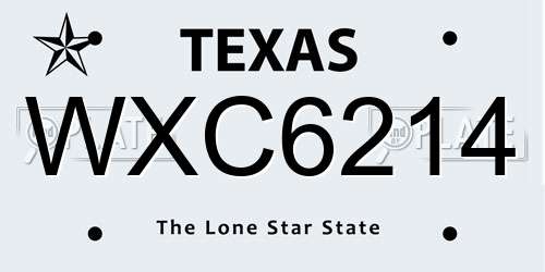 WXC6214 Texas License Plate