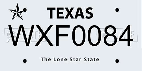 WXF0084 Texas License Plate