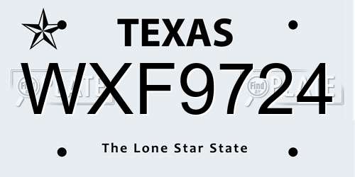 WXF9724 Texas License Plate