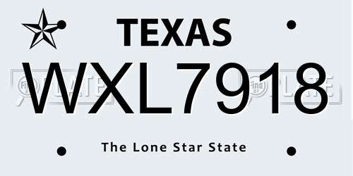 WXL7918 Texas License Plate