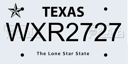 WXR2727 Texas License Plate