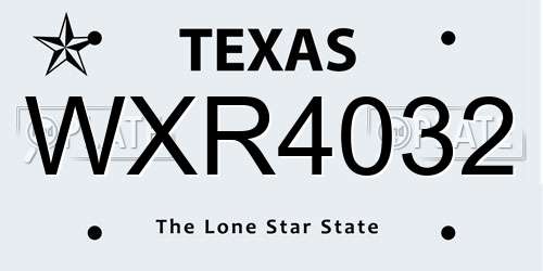 WXR4032 Texas License Plate