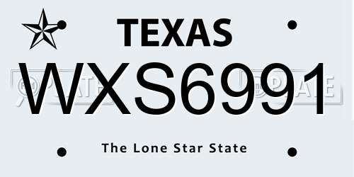 WXS6991 Texas License Plate