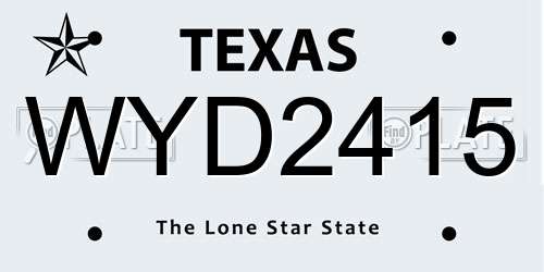WYD2415 Texas License Plate