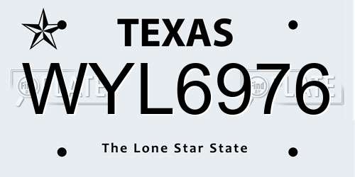 WYL6976 Texas License Plate