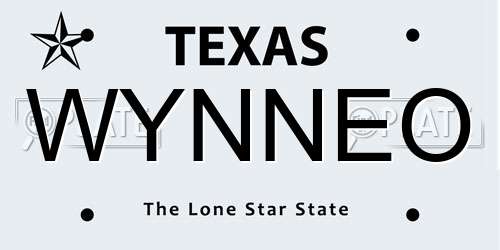 WYNNEO Texas License Plate