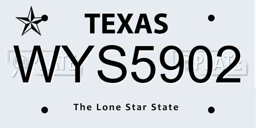 WYS5902 Texas License Plate