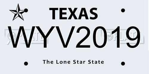 WYV2019 Texas License Plate
