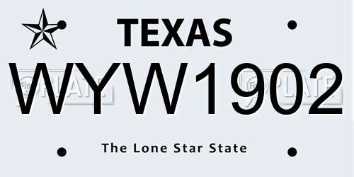 WYW1902 Texas License Plate
