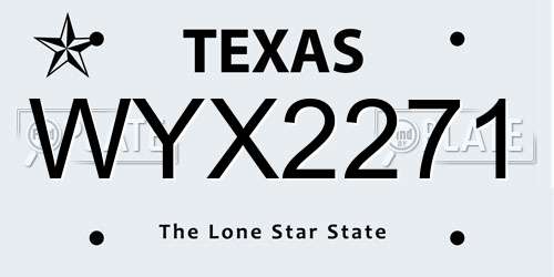 WYX2271 Texas License Plate