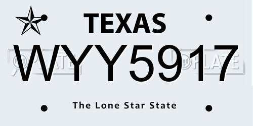 WYY5917 Texas License Plate