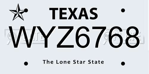 WYZ6768 Texas License Plate