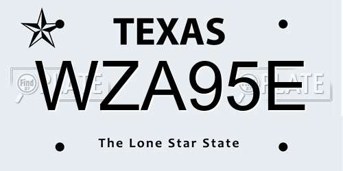 WZA95E Texas License Plate