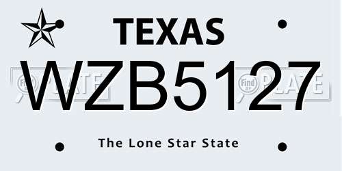 WZB5127 Texas License Plate