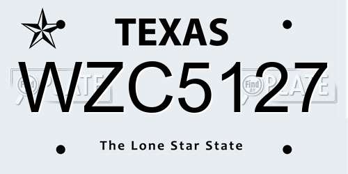WZC5127 Texas License Plate