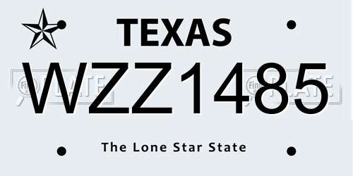 WZZ1485 Texas License Plate