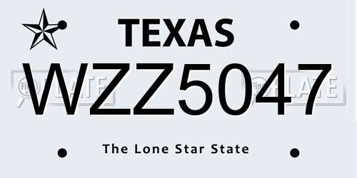 WZZ5047 Texas License Plate