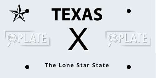 X Texas License Plate