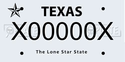 X00000X Texas License Plate